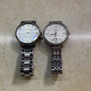 Coach and Fossil Silver Watches (2 for one price)